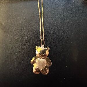 Vintage Gold Teddy Bear Necklace